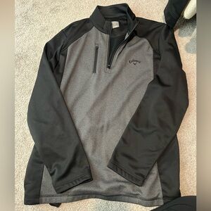 Callaway Black and Gray Lightweight Quarter-Zip Shirt Jacket